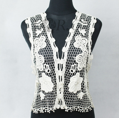 榮基工廠(chǎng) 專(zhuān)業(yè)加工水溶女式全棉刺繡馬甲背心，多款可訂染批發(fā)